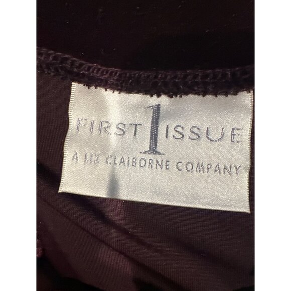 First Issue Women’s XL Burgundy Velour Midi Skirt Soft Luxe Fall Winter Chic y2k - Picture 5 of 6